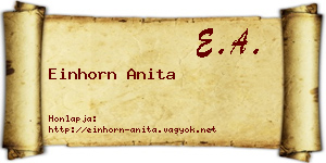 Einhorn Anita névjegykártya